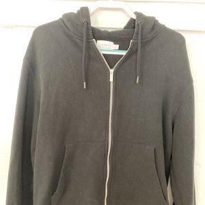 Topman Hoodie Hooded Sweatshirt Black Medium Zip